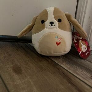 Squishmallows Adela Brown and White Dog Plush